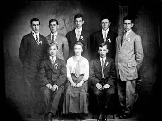 1st Graduating Class Bergholz high School, 1911. Mary, front and center.